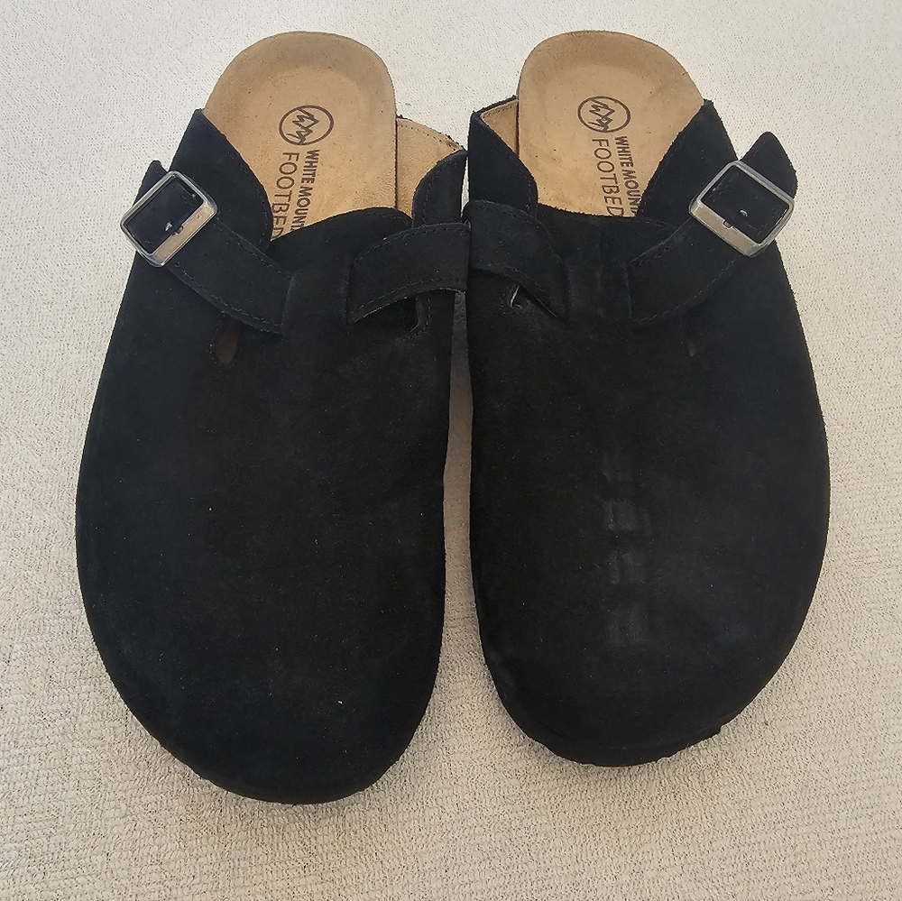 White Mountain Women’s Size 8 Bari Leather Footbeds Clog Slide On